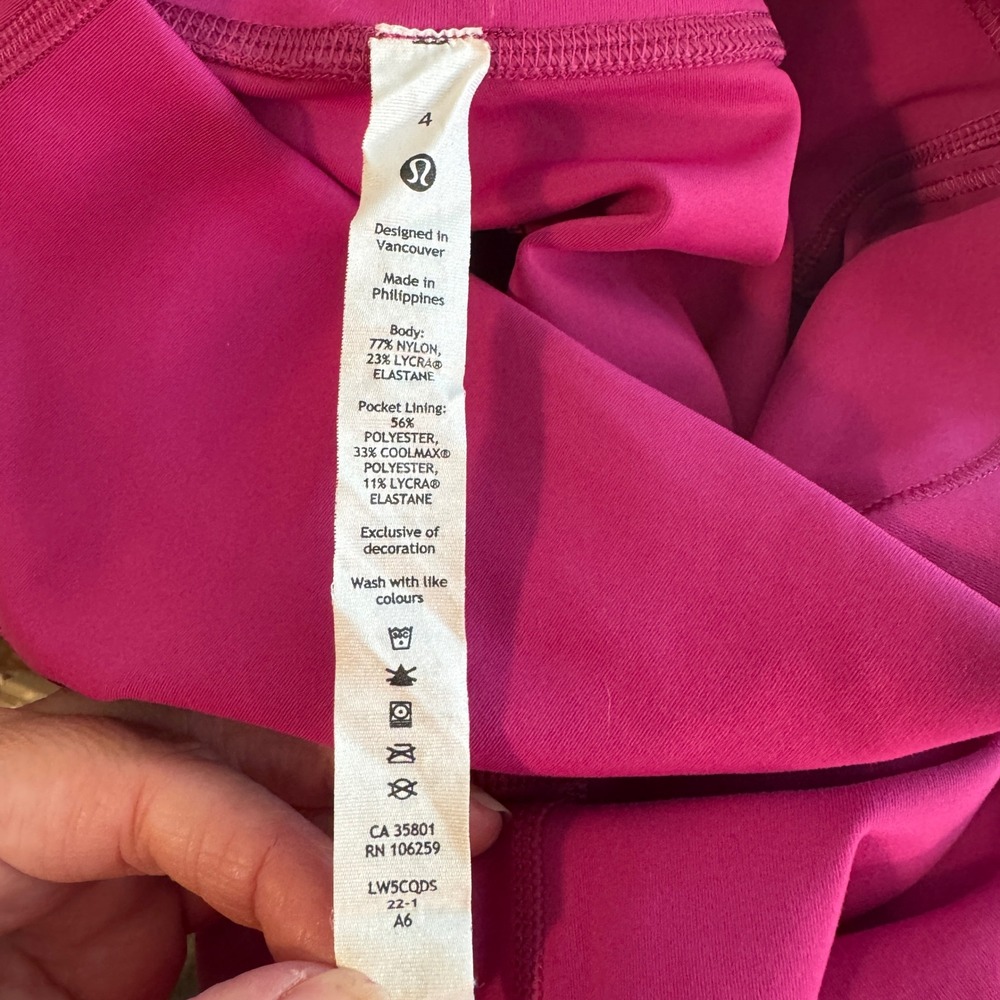 Lululemon Wunder Train High Rise Tight 25 Ripened Raspberry Pink LW5CQDS Size 4 - Picture 3 of 4